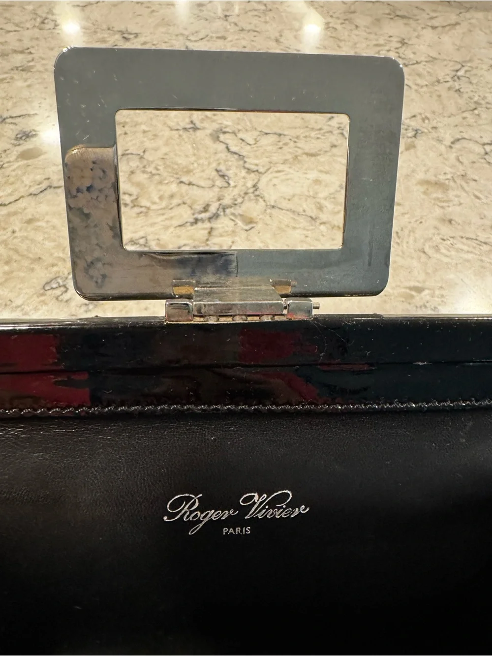 Vintage Roger Vivier Paris - Black Patent Leather Clutch Wallet